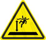  Mély víz veszélye piktogram matrica ISO 7010 W047 : Tábla-matrica mérete - 100 x 87 mm, Tábla-matrica típusa - matrica