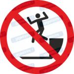  Leugrani tilos piktogram matrica ISO 7010 P072 : Tábla-matrica mérete - 100 x 100 mm, Tábla-matrica típusa - matrica