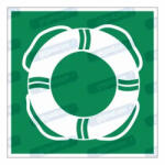  Vizi életmentő eszköz piktogram matrica E061 : Tábla-matrica mérete - 200 x 200 mm, Tábla-matrica típusa - matrica