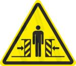  Automatikus ajtó - Elmozduló tárgyak - Összezúzás veszélye piktogram matrica W019 : Tábla-matrica mérete - 200 x 175 mm, Tábla-matrica típusa - matrica
