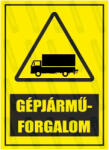  Gépjárműforgalom piktogram+felirat tábla matrica : Tábla-matrica mérete - A4 / 210 x 297 mm, Tábla-matrica típusa - 3mm pvc tábla