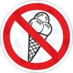  Fagylalt tilos piktogram matrica : Tábla-matrica mérete - 200 x 200 mm, Tábla-matrica típusa - matrica