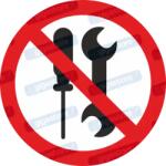  Önállóan - Felhasználóként szervizelni tilos piktogram matrica P069 : Tábla-matrica mérete - 50 x 50 mm (4db), Tábla-matrica típusa - matrica