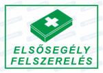  Elsősegély felszerelés tábla matrica : Tábla-matrica mérete - 115 x 165 mm, Tábla-matrica típusa - matrica