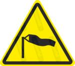  Erős szél veszélye piktogram matrica ISO 7010 W064 : Tábla-matrica mérete - 50 x 44 mm (4db), Tábla-matrica típusa - matrica