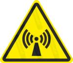  Nem ionizáló sugárzás veszélye piktogram matrica W005 : Tábla-matrica mérete - 150 x 131 mm, Tábla-matrica típusa - matrica