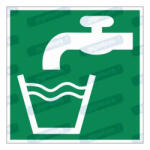  Ivóvíz piktogram matrica E015 : Tábla-matrica mérete - 200 x 200 mm, Tábla-matrica típusa - matrica