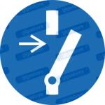  A készülék nyitás előtt kikapcsolandó piktogram matrica M021 : Tábla-matrica mérete - 200 x 200 mm, Tábla-matrica típusa - matrica