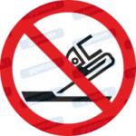  Vágókoronggal csiszolni tilos piktogram matrica P032 : Tábla-matrica mérete - 150 x 150 mm, Tábla-matrica típusa - matrica