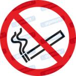  Dohányozni tilos piktogram matrica ISO 7010 P002 : Tábla-matrica mérete - 100 x 100 mm, Tábla-matrica típusa - matrica