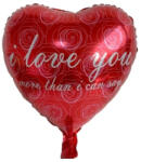  Fólia lufi 45x45cm piros szív