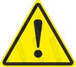  Általános veszély piktogram matrica : Tábla-matrica mérete - 50 x 44 mm (4db), Tábla-matrica típusa - matrica