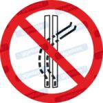  Nyomvonalat elhagyni tilos piktogram matrica ISO 7010 P037 : Tábla-matrica mérete - 100 x 100 mm, Tábla-matrica típusa - matrica