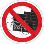  Kerékpárt falhoz támasztani tilos piktogram matrica : Tábla-matrica mérete - 50 x 50 mm (4db), Tábla-matrica típusa - matrica