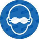  Viseljen szemvédőt piktogram matrica M007 : Tábla-matrica mérete - 200 x 200 mm, Tábla-matrica típusa - matrica