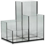  Írószertartó asztali műanyag szögletes, átlátszó