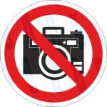  Fényképezni tilos piktogram matrica : Tábla-matrica mérete - 200 x 200 mm, Tábla-matrica típusa - matrica