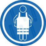  Védőkötény viselése kötelező piktogram matrica : Tábla-matrica mérete - 200 x 200 mm, Tábla-matrica típusa - matrica