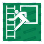  Vészhelyzeti ablak létra hozzáféréssel piktogram matrica E016 : Tábla-matrica mérete - 100 x 100 mm, Tábla-matrica típusa - matrica