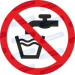  Nem ivóvíz piktogram matrica ISO 7010 P005 : Tábla-matrica mérete - 200 x 200 mm, Tábla-matrica típusa - matrica