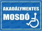  Akadálymentes mosdó piktogram+felirat tábla matrica : Tábla-matrica mérete - 160 x 250 mm, Tábla-matrica típusa - matrica