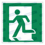 Vészkijárat piktogram matrica E001 : Tábla-matrica mérete - 200 x 200 mm, Tábla-matrica típusa - matrica