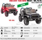 HECHT 56189 BLACK Akkumulátoros kisautó gyerekeknek, 12V, 7Ah, 3-8 éves korig, Max: 25kg, távírányítóval (HECHT56189RED)