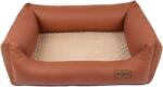 RECOBED Canapea RECOBED Lincoln, piele ecologică maro și bej, L100x80cm