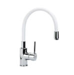  MINOTTI TUBO flexibilis mosogatócsaptelep, 2 csöves, fehér szilikon (6129W)