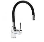  MINOTTI TUBO flexibilis mosogatócsaptelep, 2 csöves, fekete szilikon (6128B)