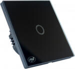 PNI Intrerupator simplu cu touch PNI SH121 cu LED indicator 10A 200W Sticla Negru (PNI-SH121)