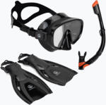 AQUASTIC Set de snorkeling AQUASTIC Cove mască + tub + labe negru