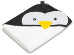 Sensillo Sensillo, Water Friends, husa de baie moale cu aplicatie 3D, Pinguin, alb, 100x100 cm