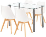 Leziter Velon 4+1 étkező garnitúra fehér-fehér (LUA120W_DA232AW_4) - homelux
