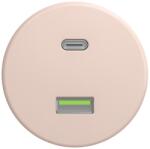 Kliklap - Retro USB aljzat A+C, keret nélküli, antikrózsaszín R/USB (KA0125)