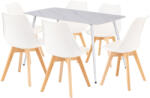 Leziter Ravena 6+1 étkező garnitúra fehér-fehér (LEAB140-WH_DA232AW_6) - homelux