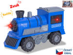 MikroTrading Mikro Trading Locomotiva albastră 22, 5 cm 1: 16 volantă cu baterie alimentată cu lumină și sunet (68922) Trenulet