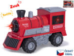MikroTrading Mikro Trading Locomotiva roșie 22, 5 cm 1: 16 volantă cu baterie alimentată cu lumină și sunet (68920) Trenulet