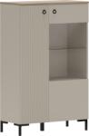 TEMPO KONDELA Vitrină joasă, gri-maroniu Taupe/stejar silverjack, DOMCA 1D1W/140 Comoda
