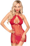 Penthouse - babydoll cu dantelă și tanga - roșu - M/L