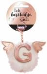 NICI Angyalszárnyas pom-pom kulcstartó fém G betűvel
