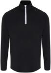 TriDri® Férfi hosszú ujjú póló 1/4 cipzárral - Fekete / fehér | 2XL (TR110-1000407443)