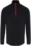 TriDri® Férfi hosszú ujjú póló 1/4 cipzárral - Fekete / piros | 3XL (TR110-1000407846)