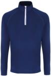 TriDri® Tricou bărbătesc cu mânecă lungă și fermoar 1/4 - Albastru închis / albă | 2XL (TR110-1000407455)