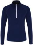 TriDri® Női hosszú ujjú póló 1/4 cipzárral - Sötétkék / fehér | XL (TR120-1000407473)