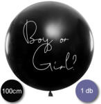 PartyDeco S. r. o Babaváró latex léggömb, Boy or Girl felirattal, kék konfettivel, 100 cm