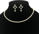 ElectraStore Set Cercei Argint si Colier Imitatie De Perle Opulent (C4293)