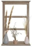  Csodás natur fa keret ablak mintával, vázában lévő szárazvirágokkal 30x5x45cm