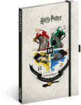 PRESCO Keménytáblás notesz krémszínű lapokkal leszorító gumiszalaggal Harry Potter-Hogwarts 130x210mm, Presco (5414-HP) - iroda-ellatas