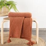 Takoy Pătură PLED de 130x170 cm cu o structură vizibilă și ciucuri decorative Patura
